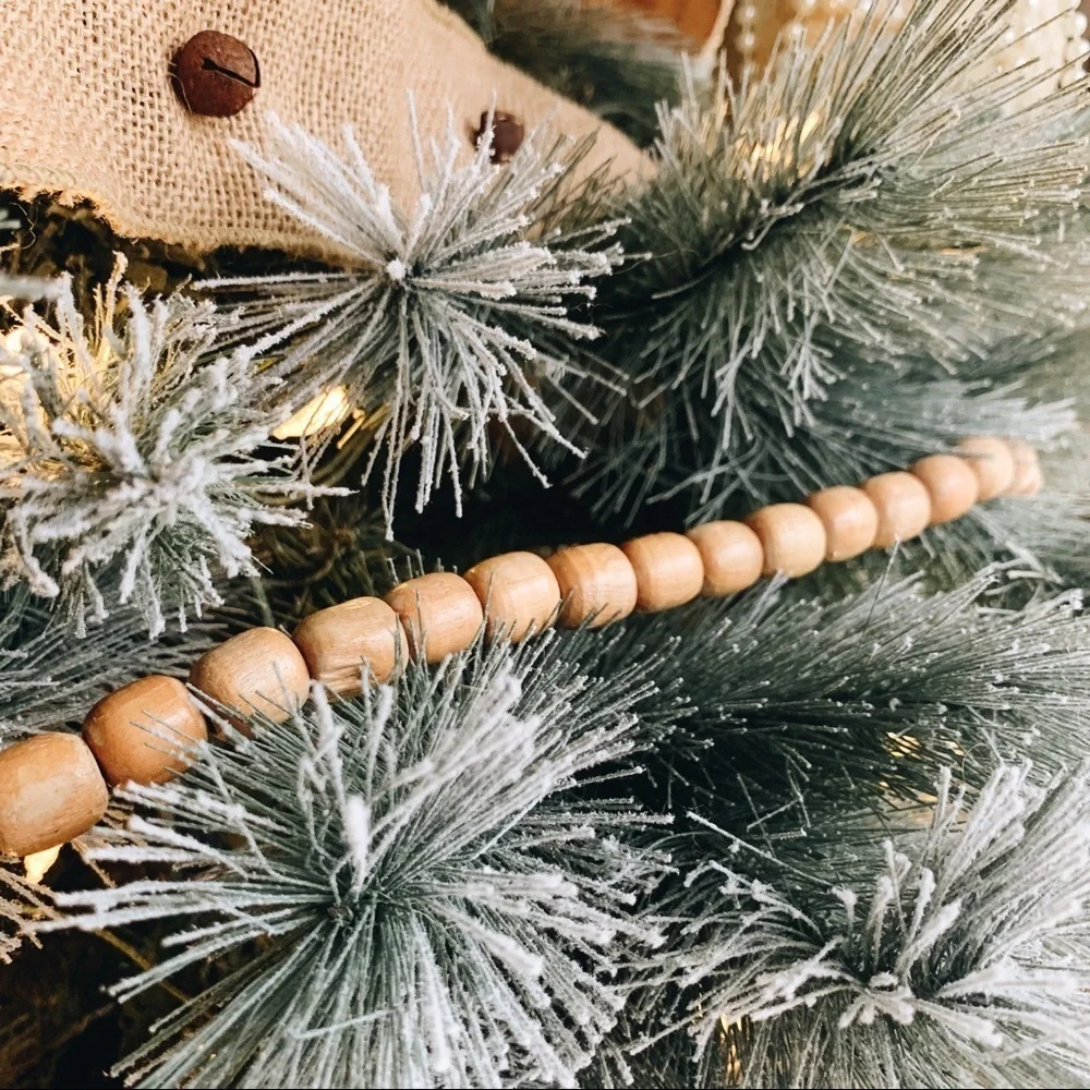 Boho Wooden Bead Tassel Garland Christmas Decor